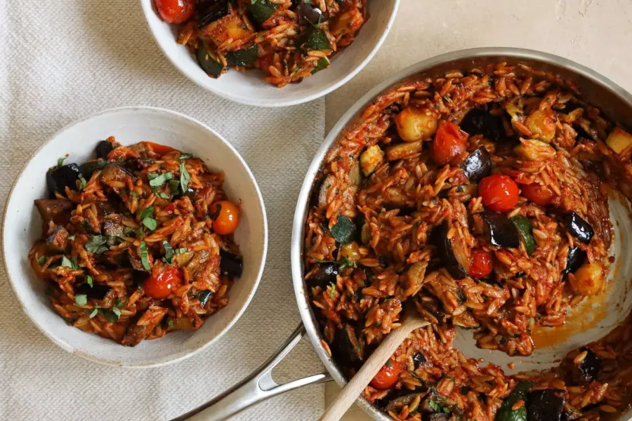 Vegan Roast Ratatouille Orzo  Bosh TV