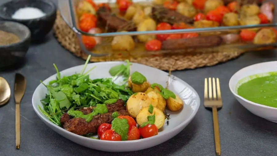 Vegan Sausage & Potato Traybake  Bosh TV