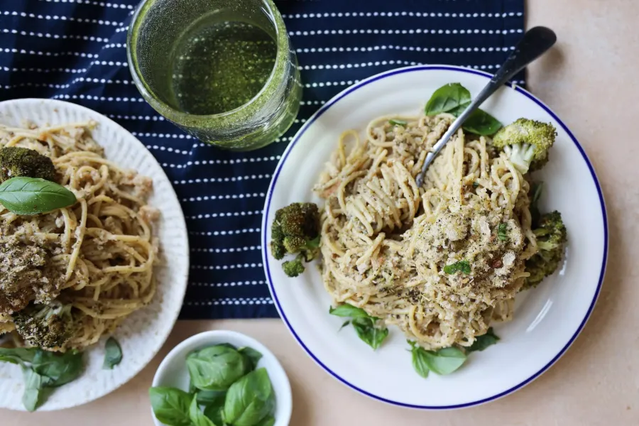 Vegan Zero Waste Roasted Broccoli Pesto Pasta Bosh TV