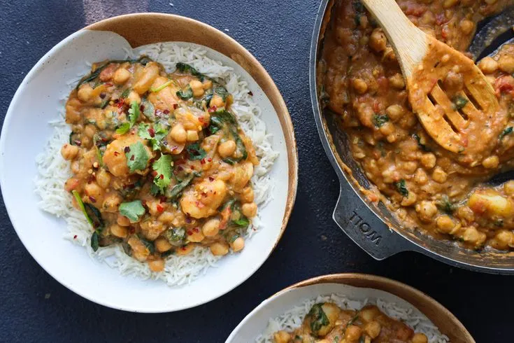 Channa, Spinach and Potato Curry
