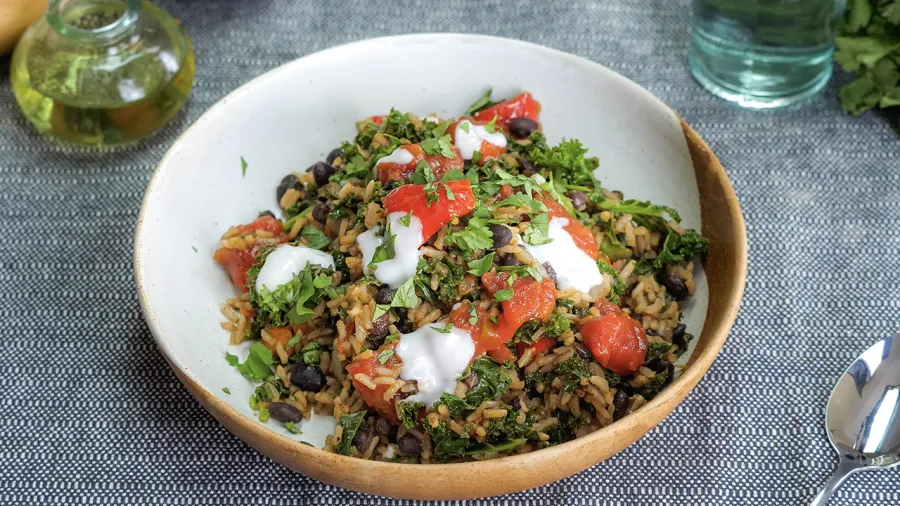 Cuban Rice Beans and Greens