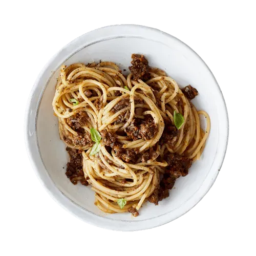 top down view of a plate of food